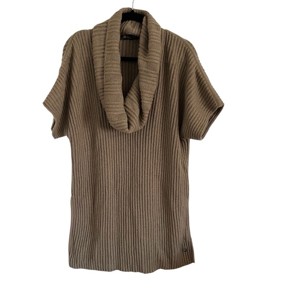 LORO PIANA 100% Cashmere Ribbed Cowl Neck Short Sleeve Sweater - Picture 2 of 12